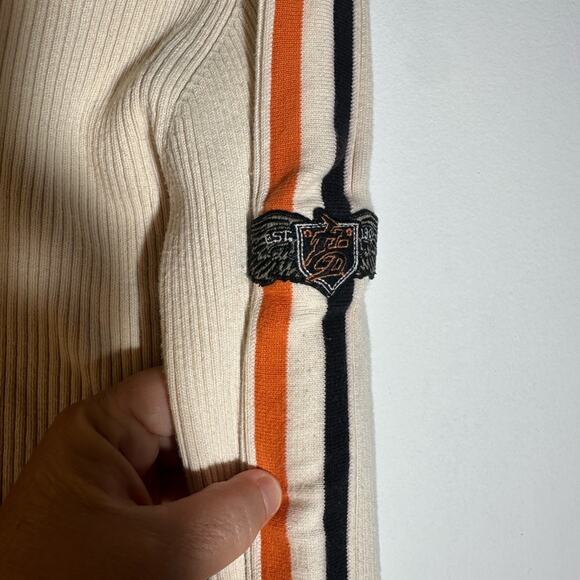 Vintage Harley - Davidson Cream Zip-Up Ribbed Jacket - Picture 4 of 4